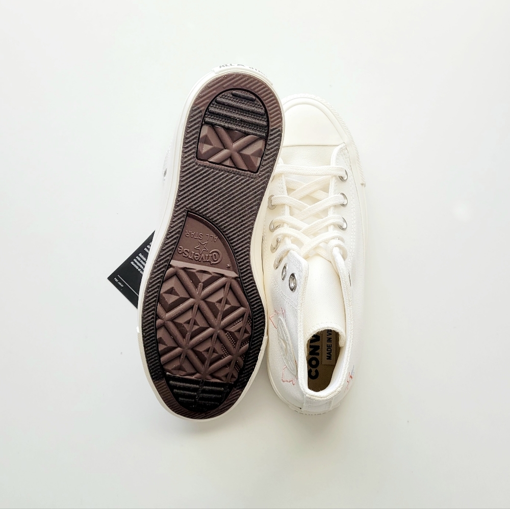 Converse CTAS Hi Egret Pale Amethyst Embroidered Women's 6 - Picture 7 of 9